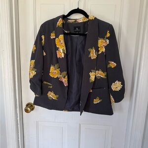 Jules & Leopold Gray Blazer with Yellow Floral Pattern